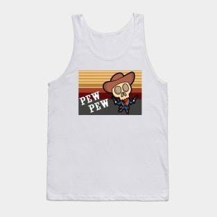 Pew Pew Skull Cowboy Tank Top